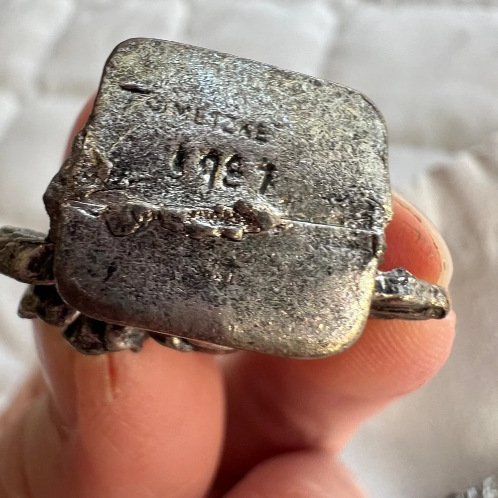 Vintage Bundle 2 Miniature Metzke Antique Pewter Rose Card Holders bride groom